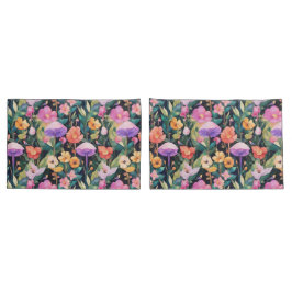 Niedlich Forest Blume Mushroom Cottage-Muster Kissenbezug