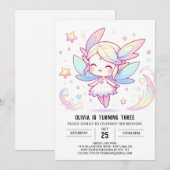 Niedlich Forest Fairy Birthday Einladung (Vorne/Hinten)