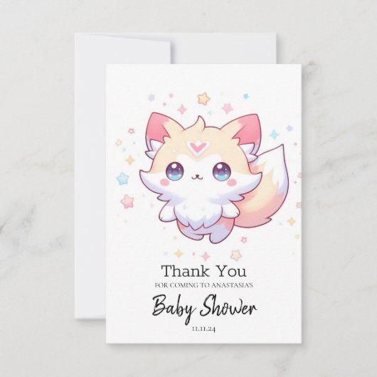 Niedlich Forest Fox Babydusche Dankeskarte (Vorderseite)