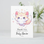 Niedlich Forest Fox Babydusche Dankeskarte (Stehend Vorderseite)