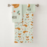 Niedlich Forest Fox Fall Monogram Kids