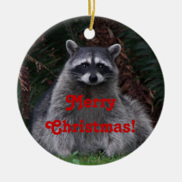 Niedlich Forest Raccoon Weihnachten Keramik Ornament