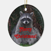 Niedlich Forest Raccoon Weihnachten Keramik Ornament (Links)