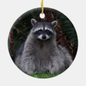Niedlich Forest Raccoon Weihnachten Keramik Ornament (Hinten)