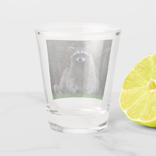 Niedlich Forest Raccoon Wildlife Foto Schnapsglas (Rückseite)