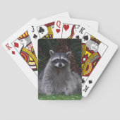 Niedlich Forest Raccoon Wildlife Foto Spielkarten (Rückseite)