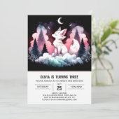 Niedlich Forest Wolf Geburtstag Einladung (Stehend Vorderseite)