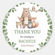 Niedlich Forest Woodland Animals Kinderdusche Dank