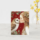 Niedlich Forestcore Holiday Fairy Karte (Gelbe Blume)