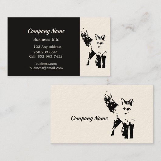 Niedlich Fox Art Custom Business Visitenkarte (Vorne/Hinten)