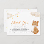 Niedlich Fox Baby Dusche Danke Karte (Vorne/Hinten)