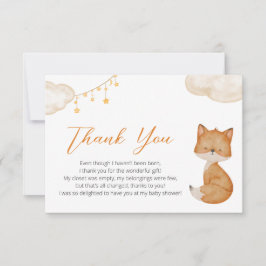 Niedlich Fox Baby Dusche Danke Karte