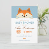 Niedlich Fox Baby Dusche Einladung (Stehend Vorderseite)
