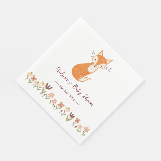 Niedlich Fox Baby Dusche Serviette (Ecke)