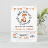 Niedlich Fox Babydusche / Moderner Wald Einladung (Stehend Vorderseite)
