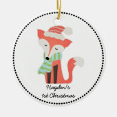 Niedlich Fox Baby's Christmas Winter Woodland Rust Keramikornament (Vorne)