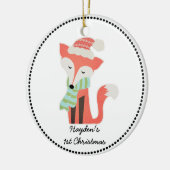 Niedlich Fox Baby's Christmas Winter Woodland Rust Keramikornament (Links)