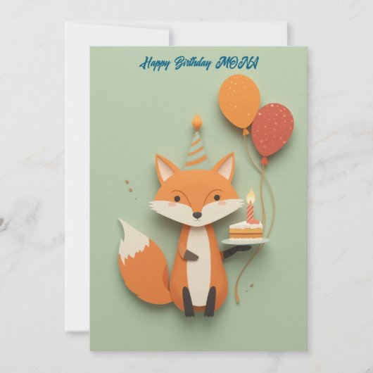 Niedlich Fox Birthday Gruß (Vorderseite)