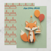 Niedlich Fox Birthday Gruß (Vorne/Hinten)