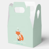 Niedlich Fox Birthday Party Hat Mint Green Geschenkschachtel (Geöffnet)