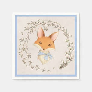 Niedlich Fox Blue Floral Boy Serviette