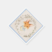 Niedlich Fox Blue Floral Boy Serviette (Ecke)