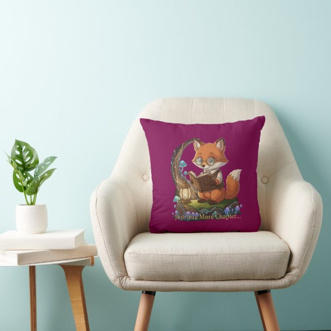 Niedlich Fox Bookworm "Just one more Chapter" Whim Kissen (Stuhl )