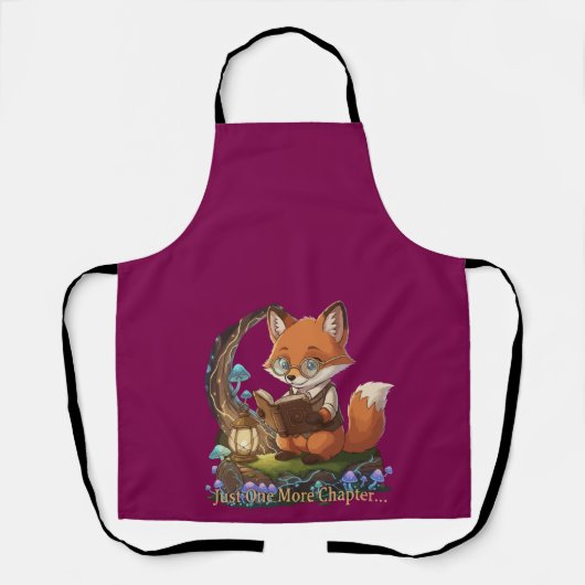 Niedlich Fox Bookworm "Just one more Chapter" Whim Schürze (Vorderseite)