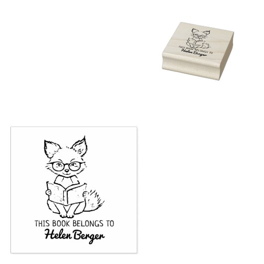 Niedlich Fox-Buchzeichen Gummistempel (Stempel)