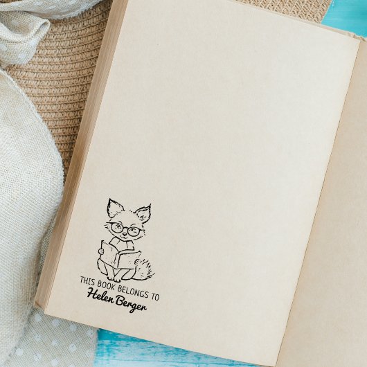 Niedlich Fox-Buchzeichen Gummistempel