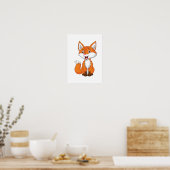 Niedlich Fox Cartoon Digital Printable Poster & St (Küche)