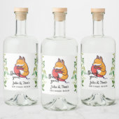 Niedlich Fox Danke, Baby Dusche Alkoholflaschenetikett (Flaschen)