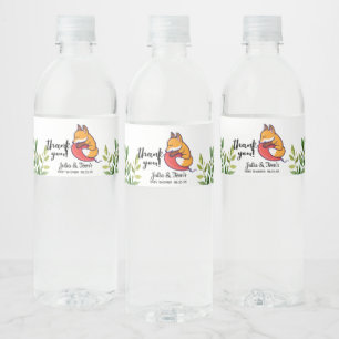 Niedlich Fox Danke, Baby Dusche Wasserflaschenetikett