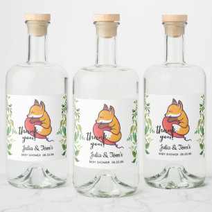 Niedlich Fox Danke Babydusche  Alkoholflaschenetikett