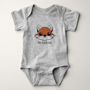 Niedlich Fox Face ist neugierig Baby Strampler