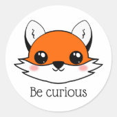 Niedlich Fox Face ist neugierig Runder Aufkleber (Vorderseite)