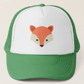 Niedlich Fox Face on Green Truckerkappe (Vorderseite)