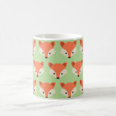 Niedlich Fox Face Pattern auf Green Kaffeetasse (Mittel)