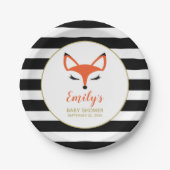 Niedlich Fox Face Woodland Babydusche Pappteller (Vorderseite)