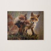 Niedlich Fox-Familie Puzzle (Horizontal)