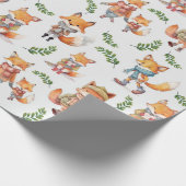 Niedlich Fox Family Wrapping Paper - Waldtier Geschenkpapier (Ecke)