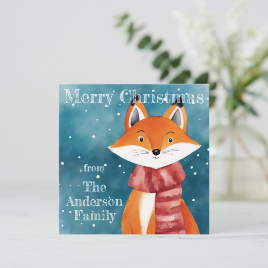 Niedlich Fox Feiertagskarte (Stehend Vorderseite)