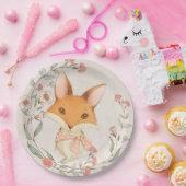 Niedlich Fox Floral Baby Animals Baby GIrl Dusche Pappteller (Party)
