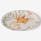 Niedlich Fox Floral Baby Animals Baby GIrl Dusche Pappteller (Schrägansicht)