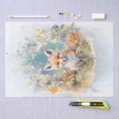 Niedlich Fox Floral Seidenpapier (Handwerk)
