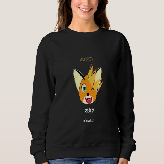 Niedlich Fox Foxy King Otaku Sweatshirt (Vorderseite)