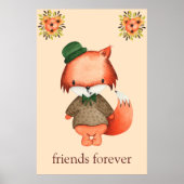 Niedlich Fox Friends Forever Boys Room Baby Kinder Poster (Vorne)