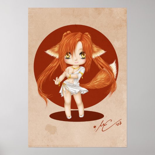 Niedlich Fox Girl Poster (Vorne)