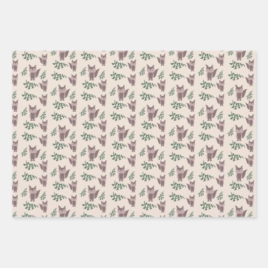 Niedlich Fox Herbst Herbstgrönen Geschenkpapier Set (Vorderseite 3)