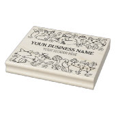 Niedlich Fox Herbstmuster benutzerdefiniertes Gesc Gummistempel (Stempel)